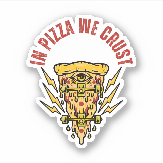 Sticker Dans La Pizza Nous Crust - Pizza Cheeky (Devant)