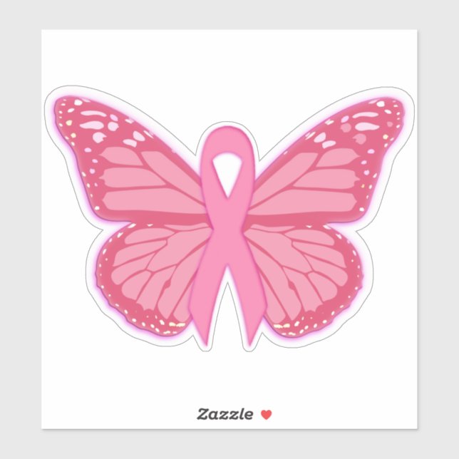 Sticker Dans Le Papillon Rose (Feuille)