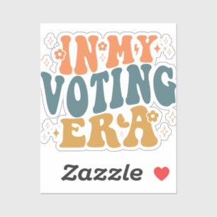 Sticker Dans Mon Ère De Vote Retro Wavy