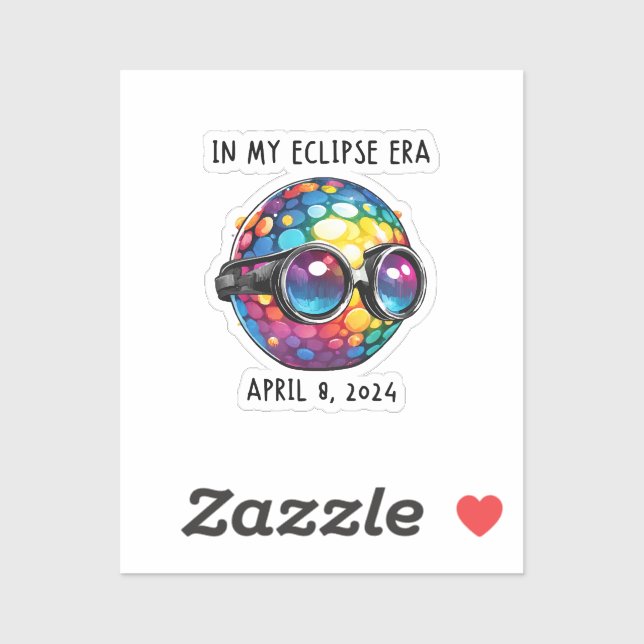 Sticker Dans mon ère d'éclipse solaire 2024 (Feuille)