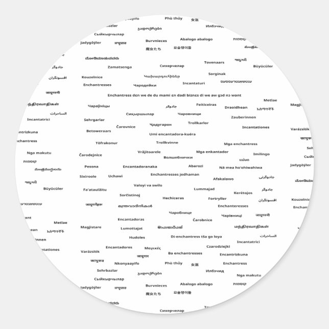 Sticker dans toutes les langues (Devant)