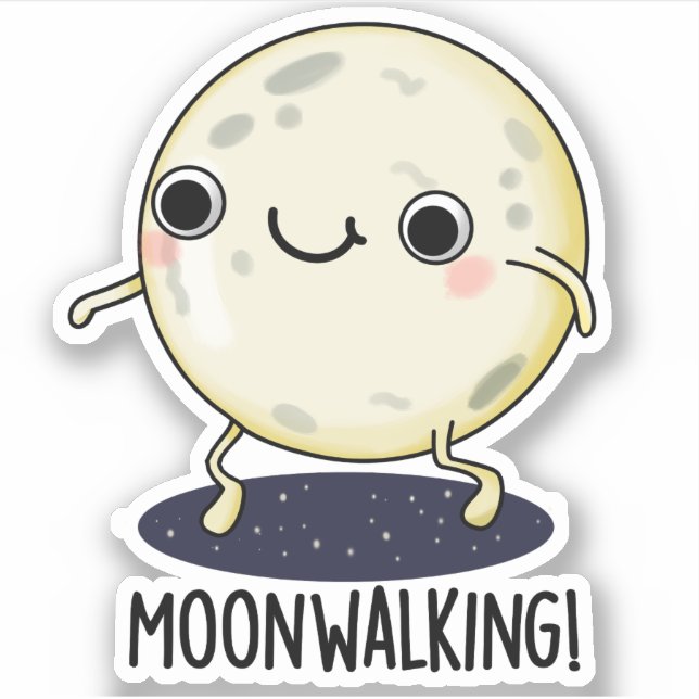 Sticker Danse drôle de marche lunaire Jeu de mots  (Devant)