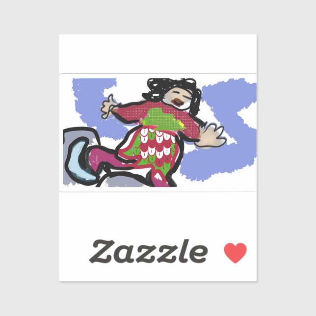 Sticker danse du patin à glace (Feuille)