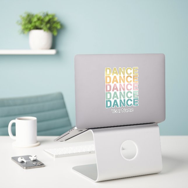 Sticker Danse Lettres Vintages Pour Retro Disco House (Ordinateur portable sur le bureau)