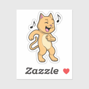 Sticker Danse Musique Cat
