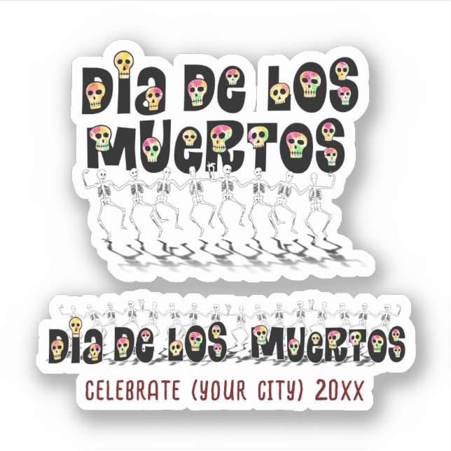 Sticker Danses Calaveras Dia De Los Muertos (Devant)
