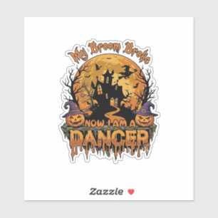 Sticker Danseur de balai cassé Halloween Maison hantée Cit