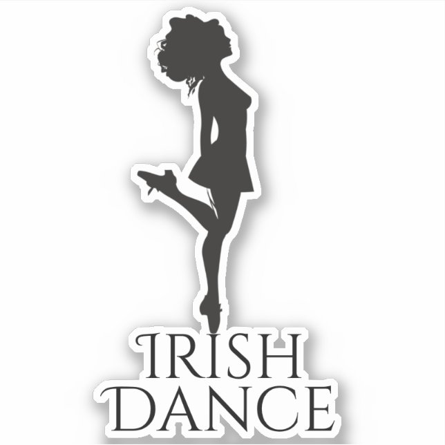 Sticker Danseur irlandais hard Shoe noir et blanc danse (Devant)