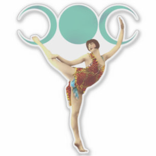 Sticker Danseur Vintage de lune artistique
