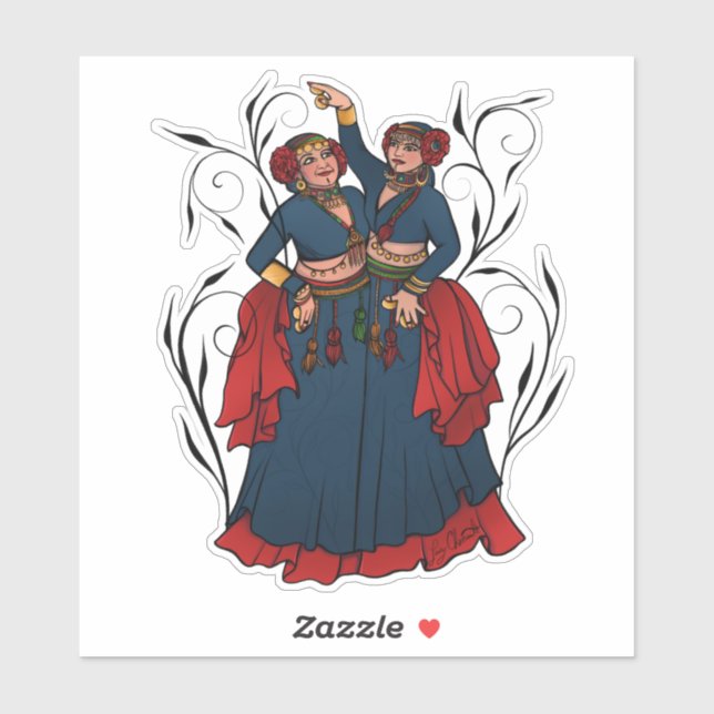Sticker Danseurs de ventre tribaux de l'ATS (Feuille)