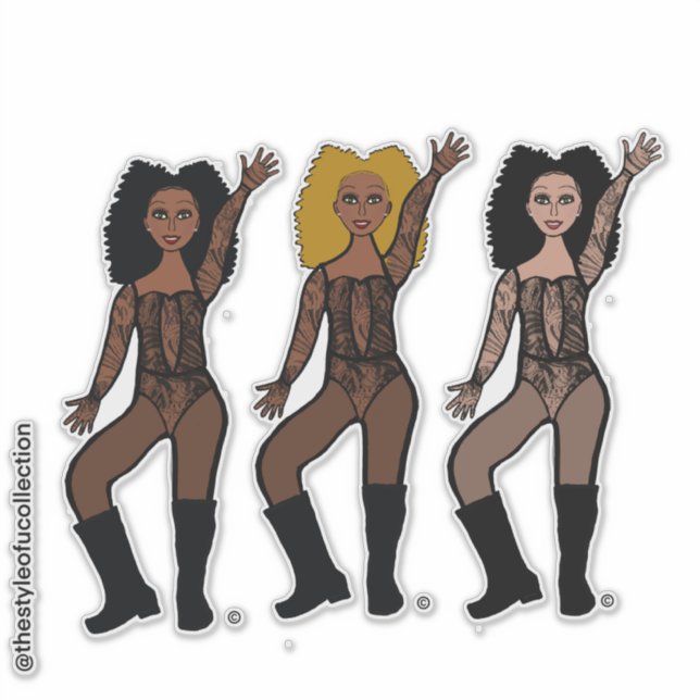 Sticker Danseuse à dentelle noire (Devant)