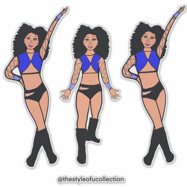 Sticker Danseuse aux droits acquis Blue Black #2 Autocolla (Devant)