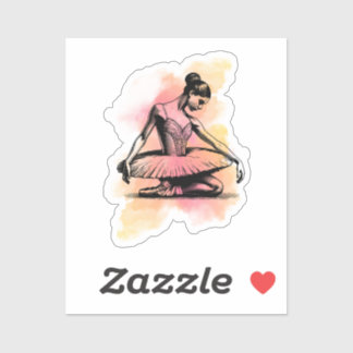 Sticker Danseuse de ballet dansant en couleur