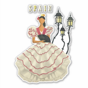 Sticker Danseuse de flamenco espagnol Art de voyage en Esp