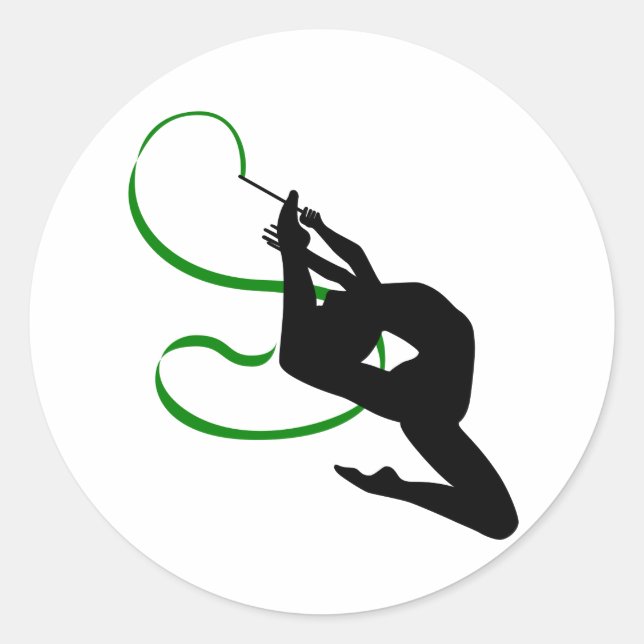 Sticker Danseuse de ruban de gymnastique rythmique Silhoue (Devant)