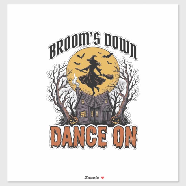 Sticker Danseuse Sorcière Drôle Gravure Halloween Vintage  (Feuille)