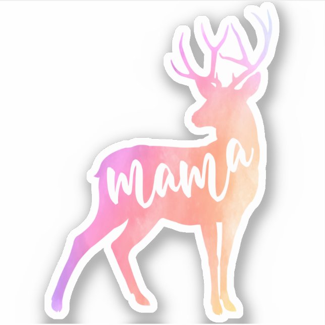 Sticker d'aquarelle Mama Deer (Devant)