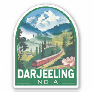 Sticker Darjeeling Inde Travel Art Emblem
