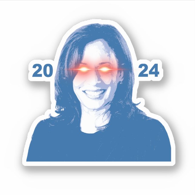 Sticker Dark Kamala Harris 2024 (Devant)