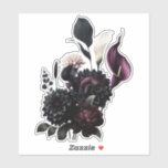 Sticker Dark Moody Romantic Floral Mariage blanc<br><div class="desc">Personnaliser avec ou sans texte</div>