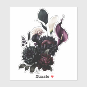 Sticker Dark Moody Romantic Floral Mariage blanc