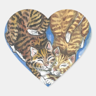 Sticker d'art cardiaque chaton Amoureux des chats