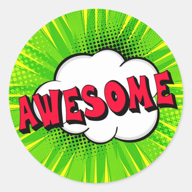 Sticker d'art de livre de bande dessinée génial (Devant)