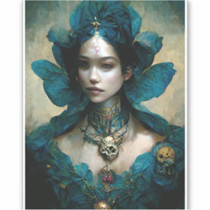 Sticker d'art Imaginaire Fée Bleu