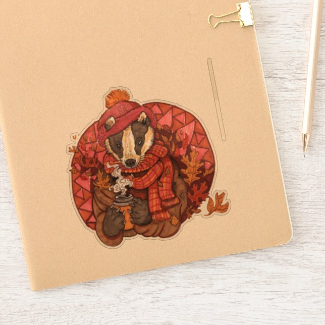 Sticker d'art insigne d'automne confortable (Carnet)