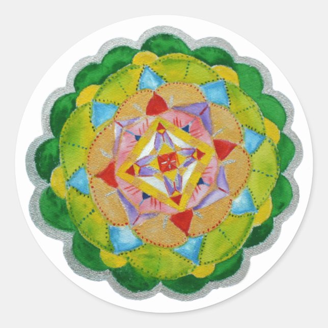 Sticker d'art Mandala vert (Devant)