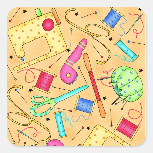 Sticker d'art pour les notes de couture jaune (Devant)