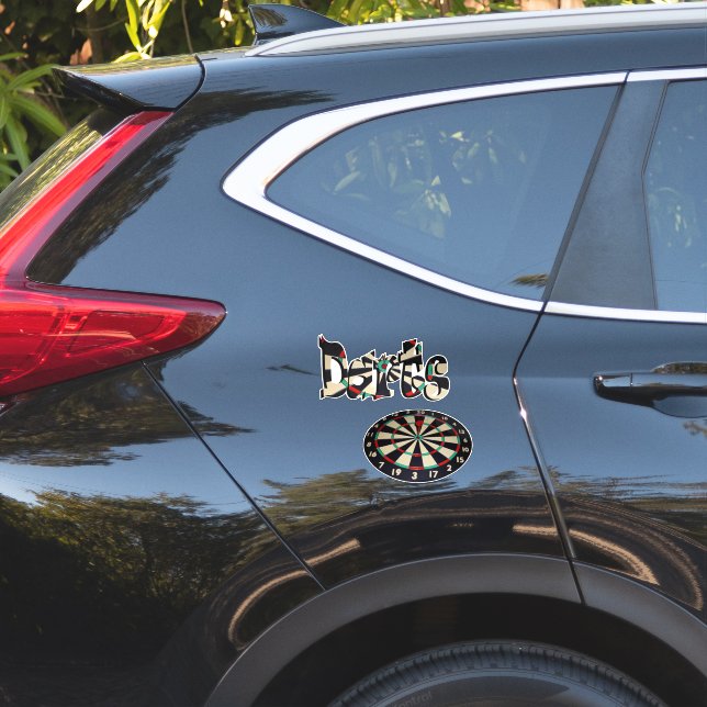 Sticker Darts Logo Et Dartboard, (Coté voiture)