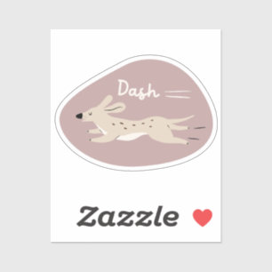 Sticker "dash" mignon chien illustré long tout beige