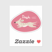 "dash" mignon peint beige long chien rose