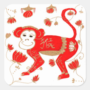 Sticker d'astrologie du singe chinois