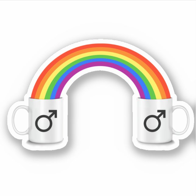 Sticker Date café arc-en-ciel gay (Devant)