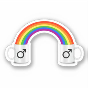 Sticker Date café arc-en-ciel gay