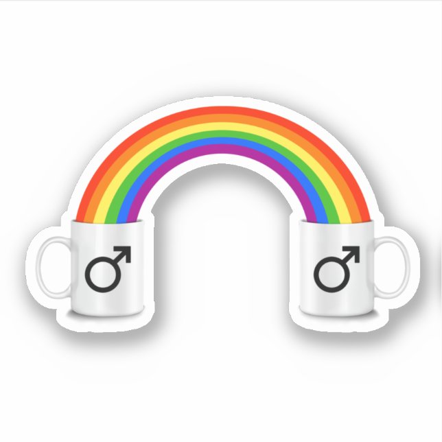 Sticker Date café arc-en-ciel gay (Devant)