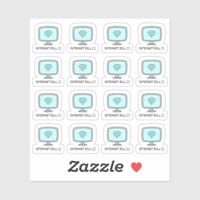 Sticker Date d'échéance de la facture Internet Rappel Wi-f (Feuille)