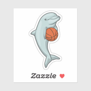 Sticker Dauphin au sport de basket-ball