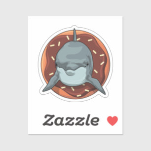 Sticker Dauphin avec Donut