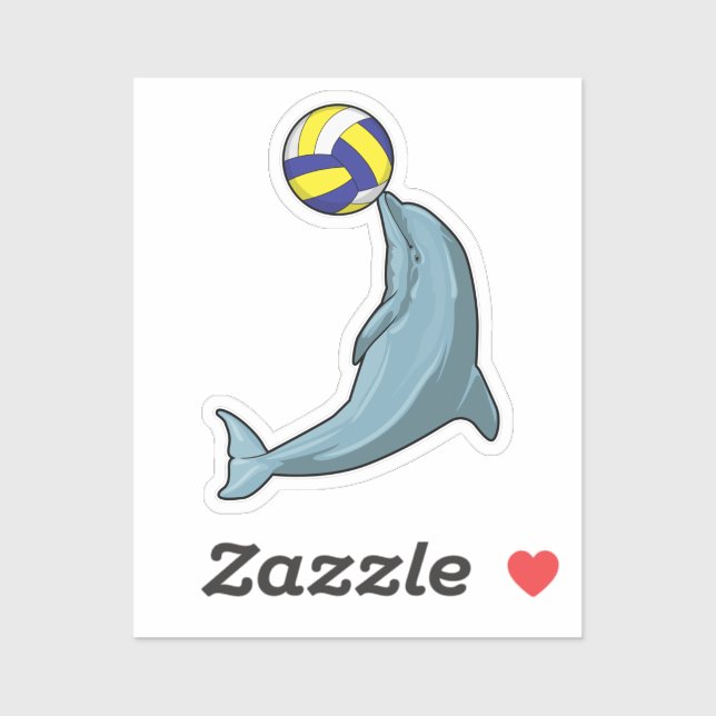 Sticker Dauphin avec volleyball (Feuille)