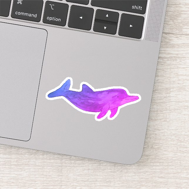 Sticker Dauphin d'aquarelle violet Indigo (Détail)