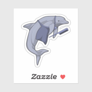 Sticker Dauphin en coiffeur avec peigne