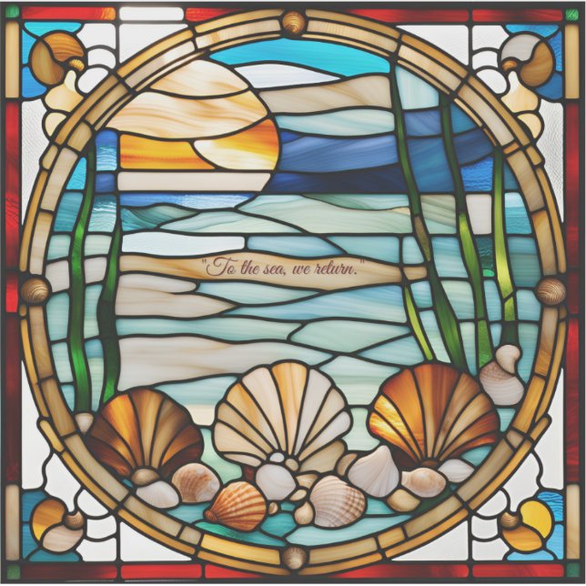 Sticker Dauphin En Verre Trait Faux (Devant)