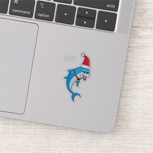 Sticker Dauphin mignon avec dessin animé du chapeau du Pèr (Détail)