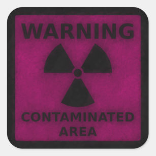 Sticker d'avertissement de rayonnement rose