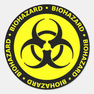 Sticker d'avertissement de risque biologique jaune