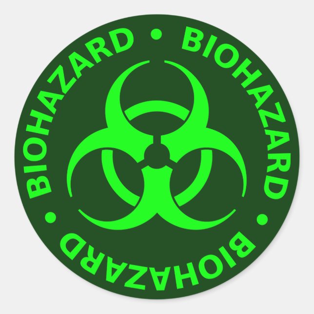 Sticker d'avertissement de risque biologique vert (Devant)