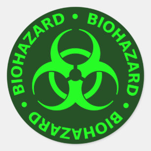 Sticker d'avertissement de risque biologique vert